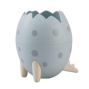 Dinosaur Egg Pencil & Pen Holder | Multi-Purpose Plastic Desk Organizer for Stationery, Office, Study, Makeup | Cute Dino Egg Storage Stand for Table & Kids Room Decor (Blue)